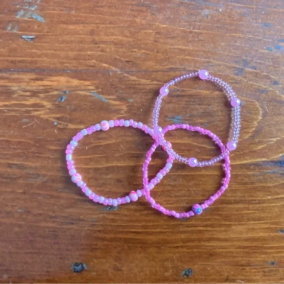 Pink Beaded Bracelets Set - Picture 2 of 2